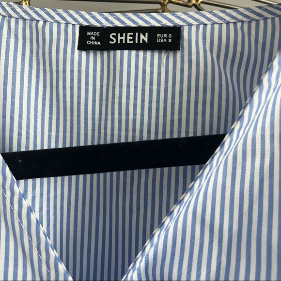 Stunning blue and white striped high low summer dress beach dress yacht dress - Picture 4 of 11